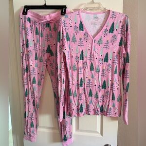 Little Sleepies Women’s Pink “Twinkling Trees” Pajama Set
